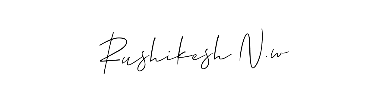 How to Draw Rushikesh N.w signature style? Allison_Script is a latest design signature styles for name Rushikesh N.w. Rushikesh N.w signature style 2 images and pictures png