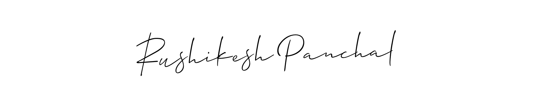 Rushikesh Panchal stylish signature style. Best Handwritten Sign (Allison_Script) for my name. Handwritten Signature Collection Ideas for my name Rushikesh Panchal. Rushikesh Panchal signature style 2 images and pictures png