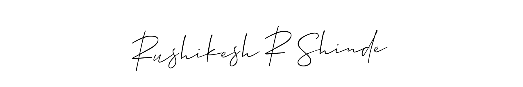 Make a short Rushikesh R Shinde signature style. Manage your documents anywhere anytime using Allison_Script. Create and add eSignatures, submit forms, share and send files easily. Rushikesh R Shinde signature style 2 images and pictures png