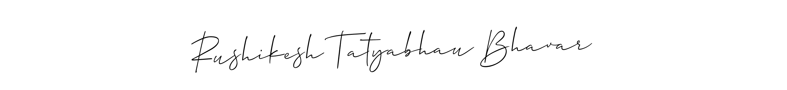 Create a beautiful signature design for name Rushikesh Tatyabhau Bhavar. With this signature (Allison_Script) fonts, you can make a handwritten signature for free. Rushikesh Tatyabhau Bhavar signature style 2 images and pictures png