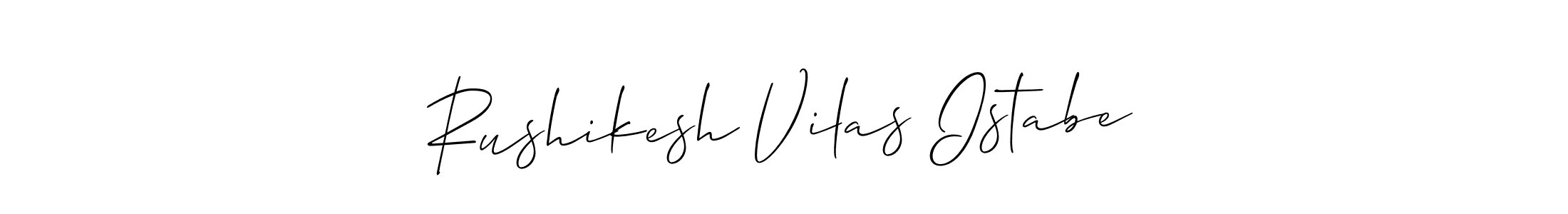 You should practise on your own different ways (Allison_Script) to write your name (Rushikesh Vilas Istabe) in signature. don't let someone else do it for you. Rushikesh Vilas Istabe signature style 2 images and pictures png