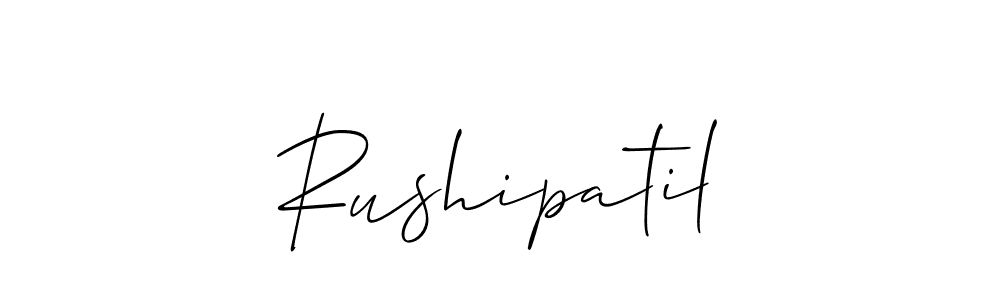Create a beautiful signature design for name Rushipatil. With this signature (Allison_Script) fonts, you can make a handwritten signature for free. Rushipatil signature style 2 images and pictures png