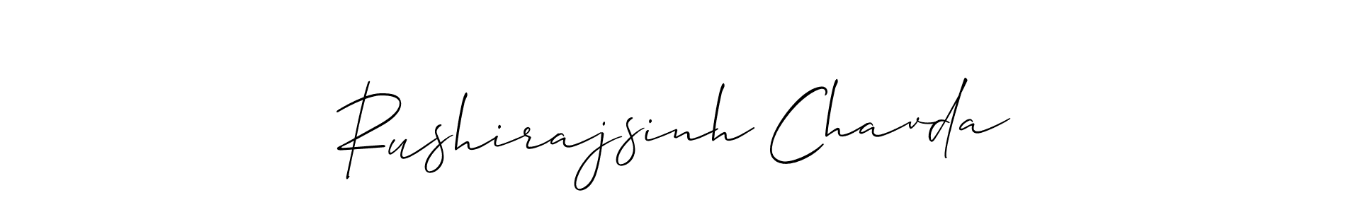 You should practise on your own different ways (Allison_Script) to write your name (Rushirajsinh Chavda) in signature. don't let someone else do it for you. Rushirajsinh Chavda signature style 2 images and pictures png