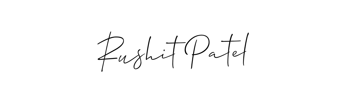 Also we have Rushit Patel name is the best signature style. Create professional handwritten signature collection using Allison_Script autograph style. Rushit Patel signature style 2 images and pictures png