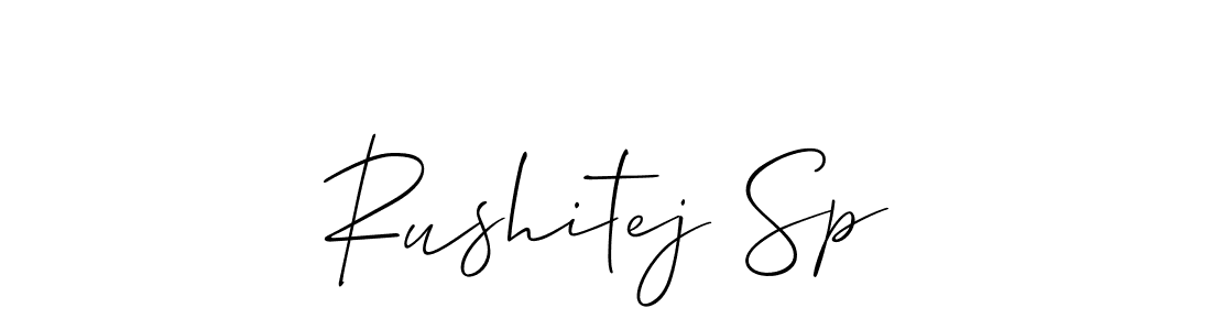 Make a beautiful signature design for name Rushitej Sp. With this signature (Allison_Script) style, you can create a handwritten signature for free. Rushitej Sp signature style 2 images and pictures png
