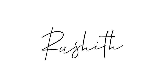 How to make Rushith name signature. Use Allison_Script style for creating short signs online. This is the latest handwritten sign. Rushith signature style 2 images and pictures png