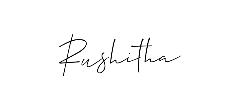 Rushitha stylish signature style. Best Handwritten Sign (Allison_Script) for my name. Handwritten Signature Collection Ideas for my name Rushitha. Rushitha signature style 2 images and pictures png