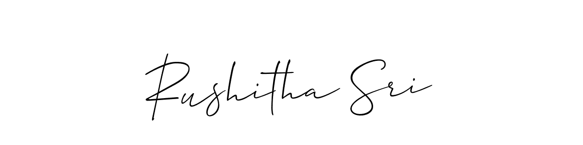 Create a beautiful signature design for name Rushitha Sri. With this signature (Allison_Script) fonts, you can make a handwritten signature for free. Rushitha Sri signature style 2 images and pictures png