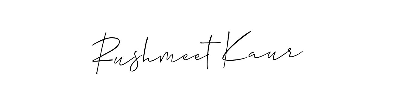 Also You can easily find your signature by using the search form. We will create Rushmeet Kaur name handwritten signature images for you free of cost using Allison_Script sign style. Rushmeet Kaur signature style 2 images and pictures png