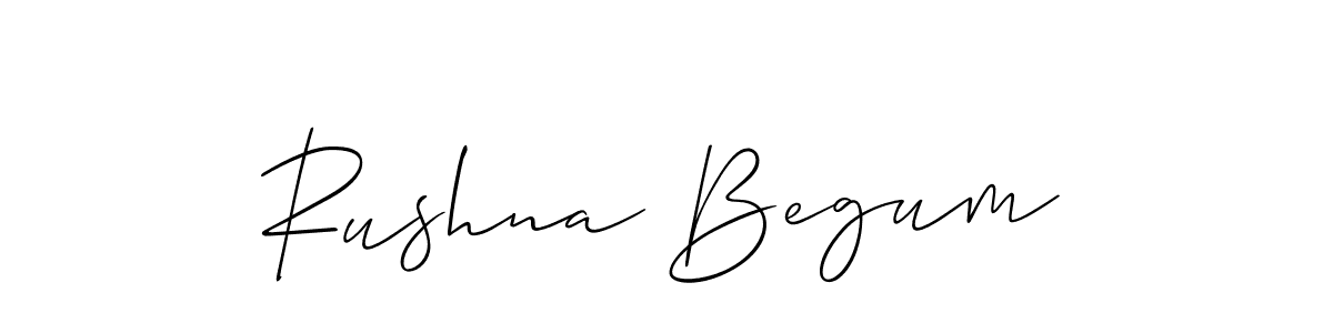 Also You can easily find your signature by using the search form. We will create Rushna Begum name handwritten signature images for you free of cost using Allison_Script sign style. Rushna Begum signature style 2 images and pictures png