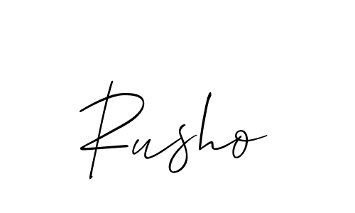 Rusho stylish signature style. Best Handwritten Sign (Allison_Script) for my name. Handwritten Signature Collection Ideas for my name Rusho. Rusho signature style 2 images and pictures png