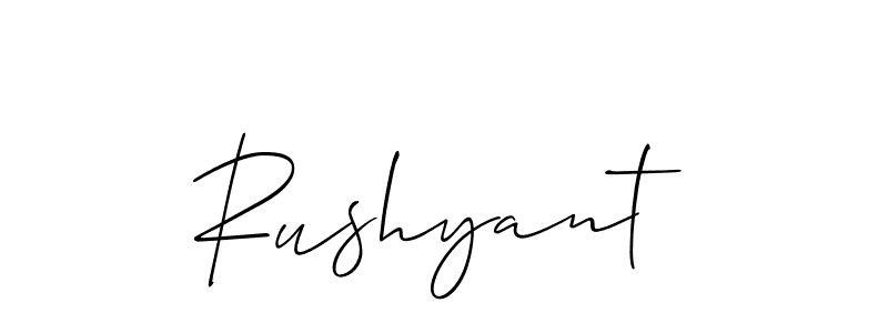 How to make Rushyant name signature. Use Allison_Script style for creating short signs online. This is the latest handwritten sign. Rushyant signature style 2 images and pictures png