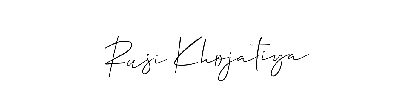 How to Draw Rusi Khojatiya signature style? Allison_Script is a latest design signature styles for name Rusi Khojatiya. Rusi Khojatiya signature style 2 images and pictures png