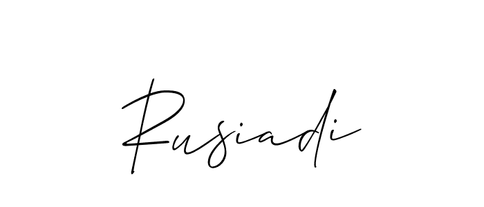 if you are searching for the best signature style for your name Rusiadi. so please give up your signature search. here we have designed multiple signature styles  using Allison_Script. Rusiadi signature style 2 images and pictures png