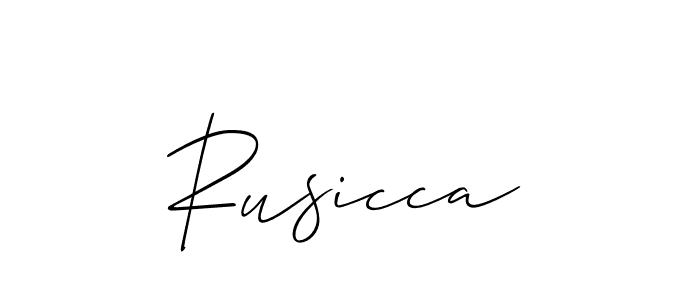 Make a beautiful signature design for name Rusicca. With this signature (Allison_Script) style, you can create a handwritten signature for free. Rusicca signature style 2 images and pictures png