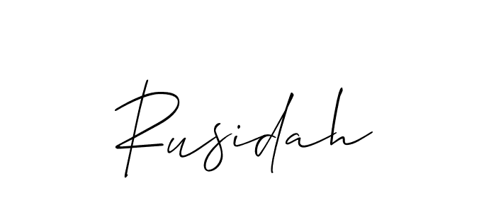 Make a short Rusidah signature style. Manage your documents anywhere anytime using Allison_Script. Create and add eSignatures, submit forms, share and send files easily. Rusidah signature style 2 images and pictures png