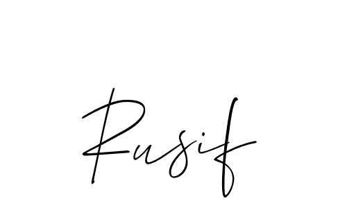 Design your own signature with our free online signature maker. With this signature software, you can create a handwritten (Allison_Script) signature for name Rusif. Rusif signature style 2 images and pictures png