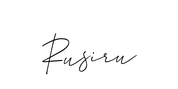 Design your own signature with our free online signature maker. With this signature software, you can create a handwritten (Allison_Script) signature for name Rusiru. Rusiru signature style 2 images and pictures png