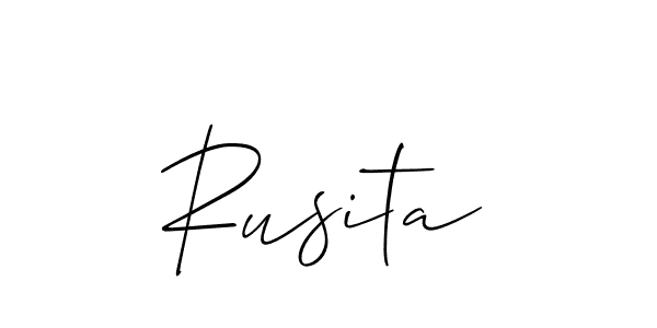 Make a beautiful signature design for name Rusita. With this signature (Allison_Script) style, you can create a handwritten signature for free. Rusita signature style 2 images and pictures png