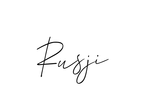 Also we have Rusji name is the best signature style. Create professional handwritten signature collection using Allison_Script autograph style. Rusji signature style 2 images and pictures png