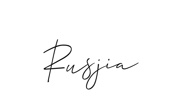 Rusjia stylish signature style. Best Handwritten Sign (Allison_Script) for my name. Handwritten Signature Collection Ideas for my name Rusjia. Rusjia signature style 2 images and pictures png