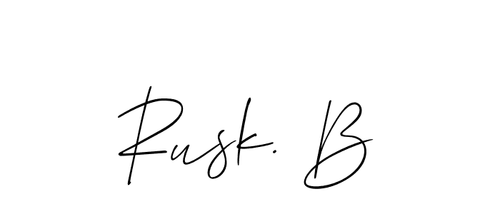 Create a beautiful signature design for name Rusk. B. With this signature (Allison_Script) fonts, you can make a handwritten signature for free. Rusk. B signature style 2 images and pictures png