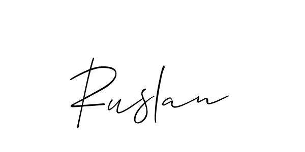 How to make Ruslan name signature. Use Allison_Script style for creating short signs online. This is the latest handwritten sign. Ruslan signature style 2 images and pictures png