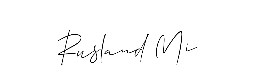 Rusland Mi stylish signature style. Best Handwritten Sign (Allison_Script) for my name. Handwritten Signature Collection Ideas for my name Rusland Mi. Rusland Mi signature style 2 images and pictures png