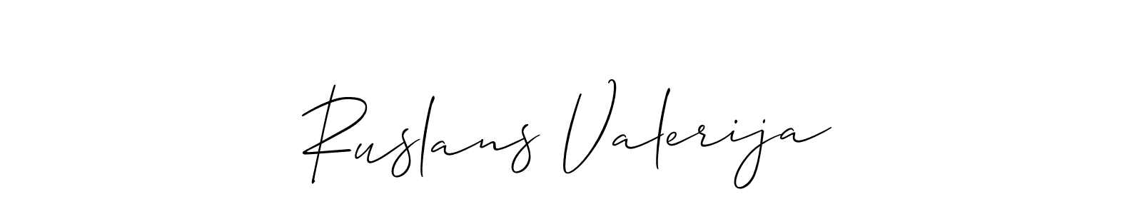 Also You can easily find your signature by using the search form. We will create Ruslans Valerija name handwritten signature images for you free of cost using Allison_Script sign style. Ruslans Valerija signature style 2 images and pictures png