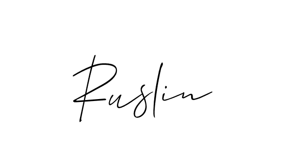 Allison_Script is a professional signature style that is perfect for those who want to add a touch of class to their signature. It is also a great choice for those who want to make their signature more unique. Get Ruslin name to fancy signature for free. Ruslin signature style 2 images and pictures png