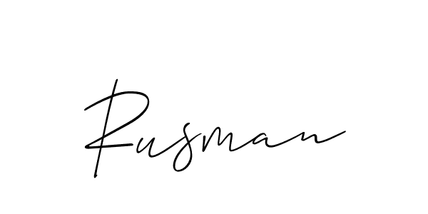 Rusman stylish signature style. Best Handwritten Sign (Allison_Script) for my name. Handwritten Signature Collection Ideas for my name Rusman. Rusman signature style 2 images and pictures png