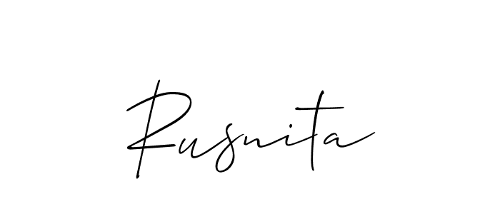 Also we have Rusnita name is the best signature style. Create professional handwritten signature collection using Allison_Script autograph style. Rusnita signature style 2 images and pictures png