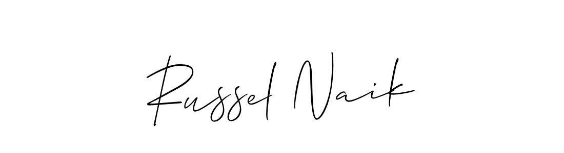 Russel Naik stylish signature style. Best Handwritten Sign (Allison_Script) for my name. Handwritten Signature Collection Ideas for my name Russel Naik. Russel Naik signature style 2 images and pictures png