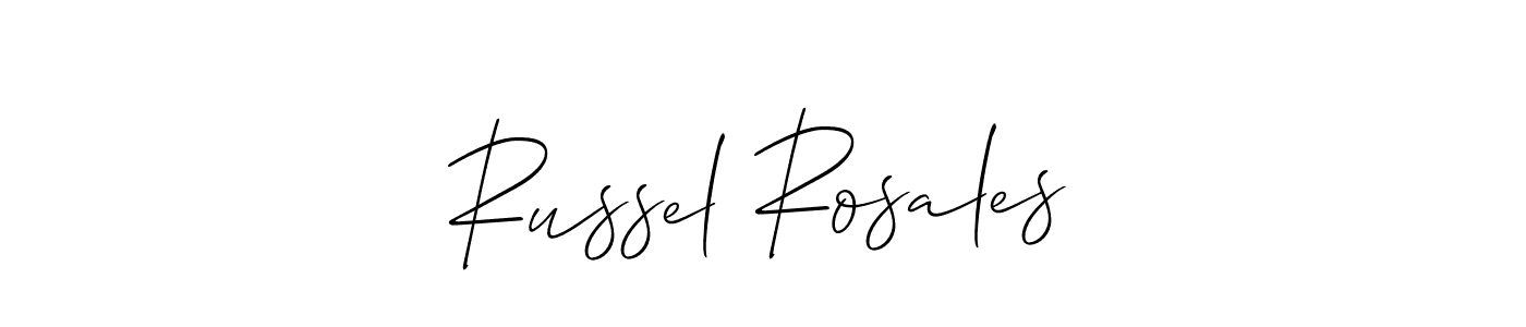 Design your own signature with our free online signature maker. With this signature software, you can create a handwritten (Allison_Script) signature for name Russel Rosales. Russel Rosales signature style 2 images and pictures png