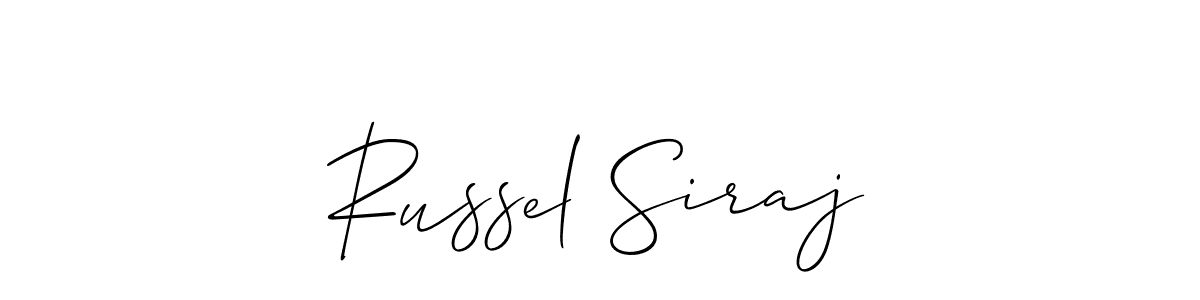 This is the best signature style for the Russel Siraj name. Also you like these signature font (Allison_Script). Mix name signature. Russel Siraj signature style 2 images and pictures png