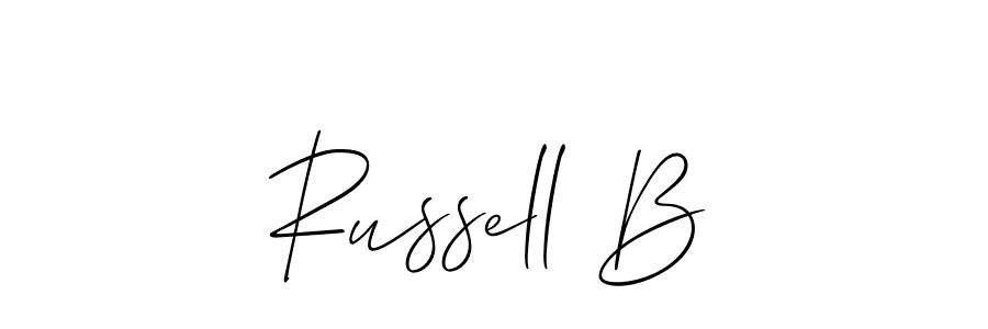 Also You can easily find your signature by using the search form. We will create Russell B name handwritten signature images for you free of cost using Allison_Script sign style. Russell B signature style 2 images and pictures png