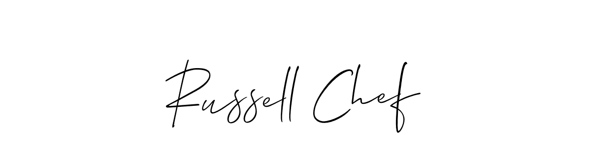 It looks lik you need a new signature style for name Russell Chef. Design unique handwritten (Allison_Script) signature with our free signature maker in just a few clicks. Russell Chef signature style 2 images and pictures png