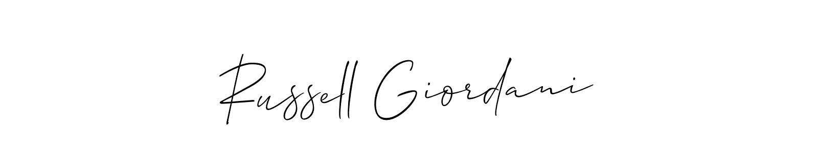 Create a beautiful signature design for name Russell Giordani. With this signature (Allison_Script) fonts, you can make a handwritten signature for free. Russell Giordani signature style 2 images and pictures png