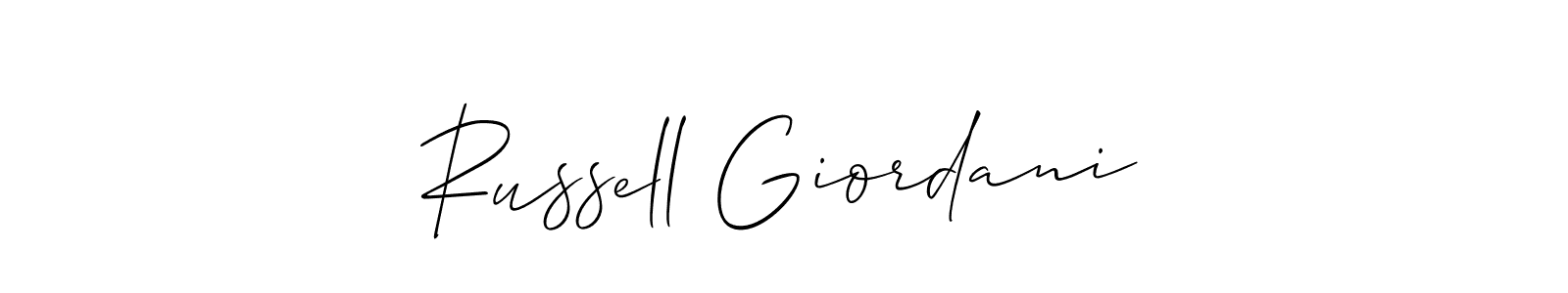 Similarly Allison_Script is the best handwritten signature design. Signature creator online .You can use it as an online autograph creator for name Russell Giordani. Russell Giordani signature style 2 images and pictures png