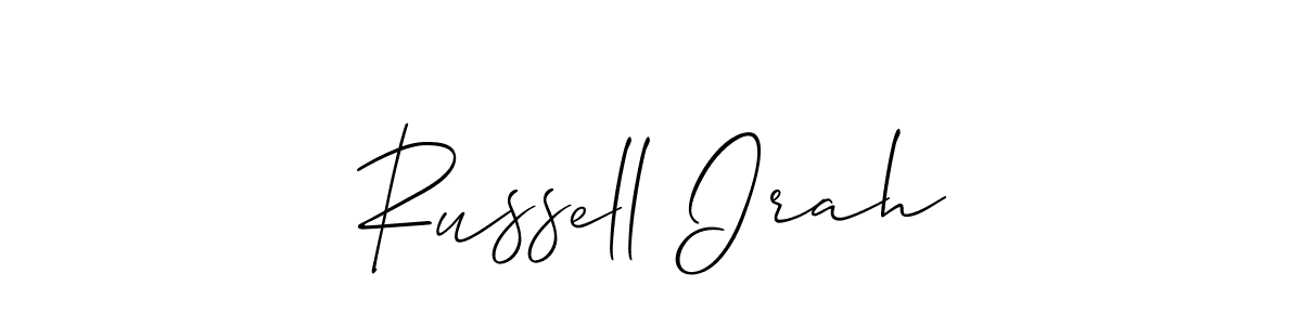 Make a beautiful signature design for name Russell Irah. With this signature (Allison_Script) style, you can create a handwritten signature for free. Russell Irah signature style 2 images and pictures png