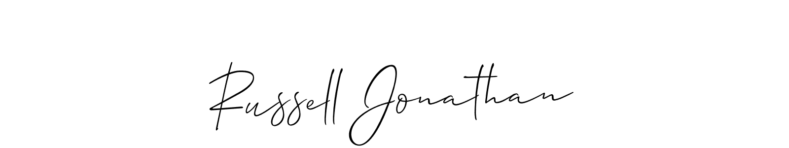 Russell Jonathan stylish signature style. Best Handwritten Sign (Allison_Script) for my name. Handwritten Signature Collection Ideas for my name Russell Jonathan. Russell Jonathan signature style 2 images and pictures png