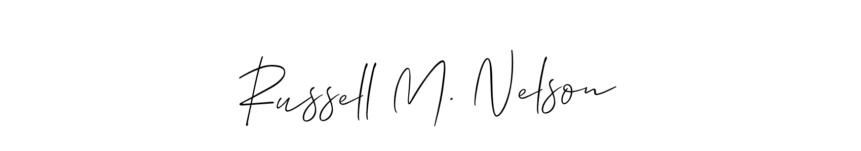 How to Draw Russell M. Nelson signature style? Allison_Script is a latest design signature styles for name Russell M. Nelson. Russell M. Nelson signature style 2 images and pictures png
