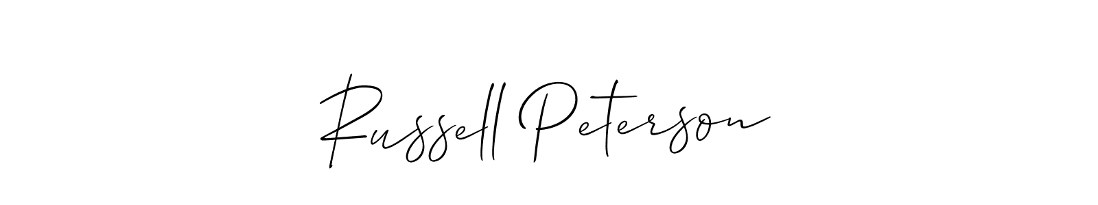 The best way (Allison_Script) to make a short signature is to pick only two or three words in your name. The name Russell Peterson include a total of six letters. For converting this name. Russell Peterson signature style 2 images and pictures png