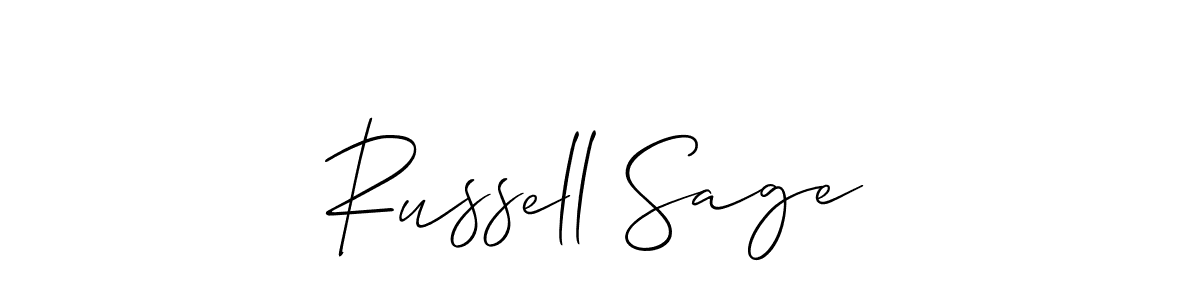 Russell Sage stylish signature style. Best Handwritten Sign (Allison_Script) for my name. Handwritten Signature Collection Ideas for my name Russell Sage. Russell Sage signature style 2 images and pictures png
