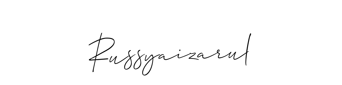 Create a beautiful signature design for name Russyaizarul. With this signature (Allison_Script) fonts, you can make a handwritten signature for free. Russyaizarul signature style 2 images and pictures png