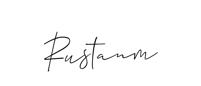 Make a beautiful signature design for name Rustanm. With this signature (Allison_Script) style, you can create a handwritten signature for free. Rustanm signature style 2 images and pictures png