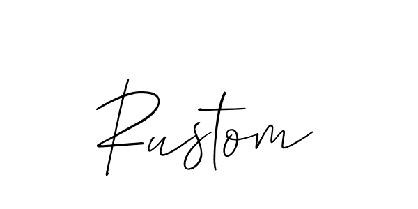 Use a signature maker to create a handwritten signature online. With this signature software, you can design (Allison_Script) your own signature for name Rustom. Rustom signature style 2 images and pictures png