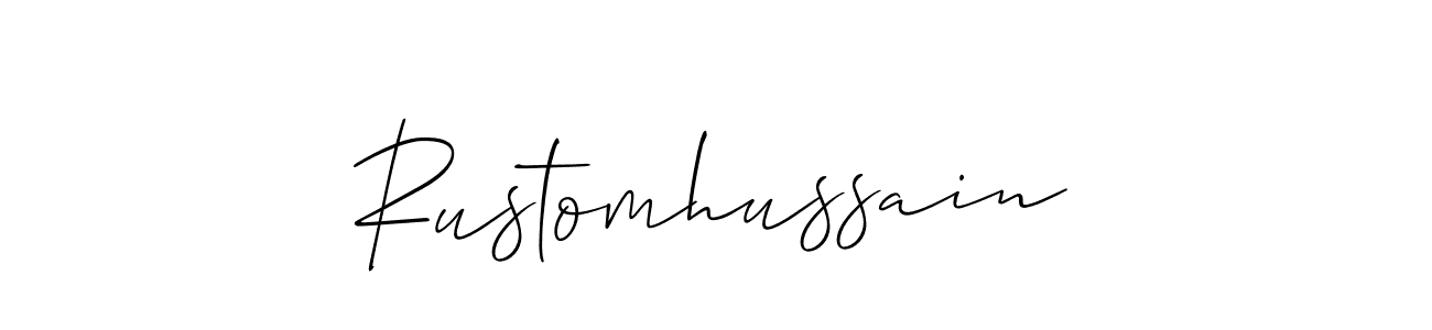 Make a short Rustomhussain signature style. Manage your documents anywhere anytime using Allison_Script. Create and add eSignatures, submit forms, share and send files easily. Rustomhussain signature style 2 images and pictures png