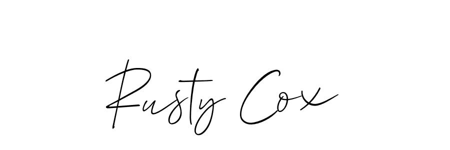 Also You can easily find your signature by using the search form. We will create Rusty Cox name handwritten signature images for you free of cost using Allison_Script sign style. Rusty Cox signature style 2 images and pictures png