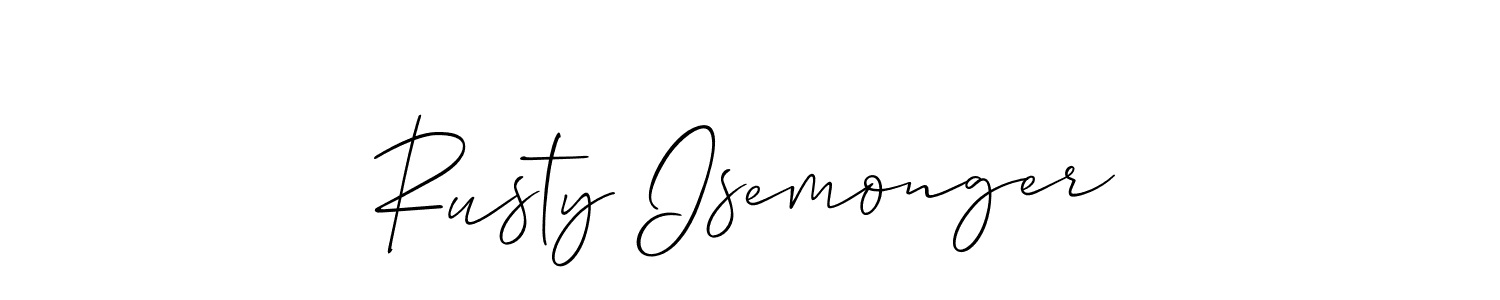 The best way (Allison_Script) to make a short signature is to pick only two or three words in your name. The name Rusty Isemonger include a total of six letters. For converting this name. Rusty Isemonger signature style 2 images and pictures png